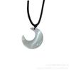 Tiktok Xiaohongshu Luna Blanca Ojo de Gato Piedra Colgante Luna Creciente Collar Hecho a Mano Semiacabado DIY Accesorios para Joyería Venta al por Mayor