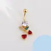Anillos de Ombligo de Acero Inoxidable Coloridos Transfronterizos Europeos y Americanos, Serie Completa de Diamantes de Alta Gama, Varios Accesorios para Piercing de Ombligo Serie Fruta Cereza