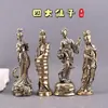 Adornos Decorativos de Latón Estilo Antiguo de Cuatro Hadas, Mascotas de Té para Mesa de Té de Hadas, Estatuillas de Bronce, Manualidades para Escritorio, Sala de Estar, Oficina