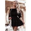 Nuevo Otoño e Invierno 2024 Transfronterizo Amazon Wish Aliexpress Ropa Europea y Americana Vestido de Volantes de Color Sólido