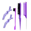 Peine de fábrica tres filas de bolsa de plástico peine de pelo aguja de acero cola de ratón peine para cardar cepillo para cejas cepillo para la línea del cabello herramientas de peinado