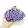 JXL Bolso de Cristal Full Diamond Vidrio Hueco Pedrería de Colores Bolso de Mano de Noche Cadena al Hombro Bolso de Noche con Cadena Mujer