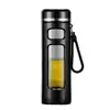 Copo de Vidro Temperado Inquebrável, Tampa Protetora para Copo de Vidro Borossilicato Resistente a Altas Temperaturas, Xícara de Chá Masculina, Copo para Preparo de Chá Montado no Carro, Camada Dupla