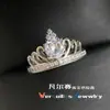 Anillo Versa para mujer con corona de corazón bañado en oro de 18 quilates, moda europea y americana, joyería al por mayor, apertura ajustable