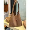 Bolso Tote Retro Perezoso de Ante Coreano Nuevo para Mujer Bolso de Hombro de Gran Capacidad Bolso de Alta Gama para el Trabajo