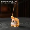 Incensário de Resina com Enfeites de Lichia, Enfeites de Mesa de Chá, Prato de Incensário Celadon, Incensário Criativo de Sândalo com Suporte de Incenso de Gatinho