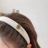 Coreia do Sul Chanel estilo Camélia headband preto e branco esponja elegante moda feminina cabelo pressionando headband boutique acessórios para cabelo