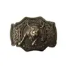 Fivela Lisa Transfronteiriça Liga de Zinco Cowboy Ocidental Fivela de Cinto de Couro de Vaca Bronze Fivela de Placa de Liga Acessórios de Cinto Cavalo e Vaca