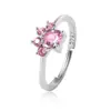Anillo de flor de circón de doble capa japonés y coreano, diseño de nicho INS femenino, anillo de dedo índice incrustado de diamantes de lujo ligero, ajustable