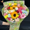 Sombra Companheira de Flor Série Primavera Colza Papel Kraft Estilo Pintura a Óleo Papel de Embrulho para Buquê Floricultura Material Floral DIY