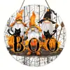 Punto de Halloween Colgantes Creativos Artesanías de Madera Señal de Casa Redonda Serie Colgante de Madera Colgantes Decorativos