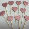 Paquete Mayorista de 10, Varios Estilos de Serie Brillante con Forma de Corazón para Empaque de Repostería, Adornos para Decoración de Pasteles, Inserciones para Decoración de Bodas