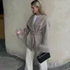 Amazon 2025 Novo Outono e Inverno Aliexpress Casaco de Lã Elegante Casual da Moda Solto com Lapela Cor Pura