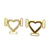En stock suministro aleación hebilla frontal de pecho lencería hebilla de sujetador en forma de corazón hebilla de lencería accesorios para sujetador