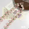 Bordado de Rosa Colorido de 3.5 cm Encaje Soluble en Agua Multicolor Adorno de Flor 3D Accesorios para Ropa