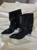 Botines retro de punta con tacón de gatito y caña ancha, botas cortas de moda 2026 otoño/invierno nuevas para mujer