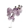 Flores artificiales con un toque de alta gama, orquídeas Phalaenopsis para decoración del hogar, decoración de mesa de comedor y entrada de lujo ligero, materiales para ramo de boda