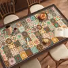 Mantel Rectangular Estilo Retro Americano, Impermeable, Resistente al Aceite, Lavable, Lujo Ligero, Sensación de Alta Gama, Protector de Superficie de Mesa de Café
