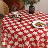 Toalha de Mesa de Ano Novo Estilo Natalino Xadrez Verde Vermelho Retro Nórdico Fundo para Fotos Tecido Decorativo Estilo Ins