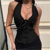 Estilo Europeo y Americano Chica Sexy Deseo Puro Color Sólido Camisola Moda Transfronteriza Sexy Tirante Halter Escote Bajo Camiseta Casual