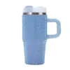 Taza de Coche Transfronteriza de 14oz Incrustada con Diamantes, Termo de Acero Inoxidable 304 con Asa, Taza de Hielo Portátil de Colores Tachonada con Pedrería, Personalizable