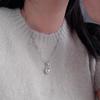 Collar con Acabado de Alta Gama, Estilo de Nicho, Cadena para Suéter de Verano que No se Desvanece para Mujer, Joyería Versátil de Lujo Ligero con Colgante de Bola Redonda, Cadena para Clavícula