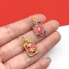 Gota de Óleo Ouro Antigo Ouro Fosco Colar Joia Pingente Estilo Chinês Texto Acessório DIY Acessório de Pulseira