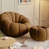 Crema de Calabaza Sofá Perezoso Nórdico Saco de Frijol para Dormitorio, Tatami de Princesa Famoso en Internet para Casas de Alquiler y Apartamentos Pequeños
