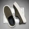 Zapatos de lona para hombre transpirables de otoño 2024 nuevos casuales de un paso perezoso zapatillas de lona con suela gruesa