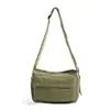 Nova Bolsa Transversal de Lona Lavada Estilo Japonês Unissex Fashionável Alça Larga de Ombro Bolsa de Ombro Único Estudante Casual Pequena Bolsa Quadrada