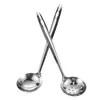 Concha de Sopa de Aço Inoxidável com Cabo Longo para Servir Sopa e Mingau, Utensílio de Cozinha para Restaurantes, Escumadeira para Hot Pot, Design Moderno