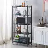 Estante de Almacenamiento Plegable sin Instalación para Cocina, Estante de Almacenamiento Móvil Multicapa para el Hogar, Estante de Almacenamiento para Horno de Microondas