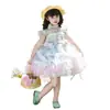 Vestido de Verão 2026 Estiloso Novo de Aniversário para Meninas Estilo Lolita Flor Fada Princesa Infantil