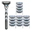 Navaja de Calidad Alemana Navaja de Afeitar Manual Navaja para Barba Cabezal de Hoja para Barba Hoja de Afeitar Hoja de Tres Capas Set para Hombres