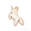 Unicornio de Dibujos Animados Multicolor DIY Hecho a Mano Aleación Esmalte Accesorios Pendientes Collar Pulsera Llavero Colgante