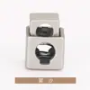 Hebilla de cordón elástico de metal de cabeza cuadrada estrecha de un solo agujero para columna vertical, hebilla de resorte T5204