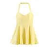Fabricante de ropa para mujer transfronterizo al por mayor 2026 nuevo estilo vestido plisado puro y sexy de corte ajustado con cuello halter