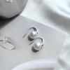 Shijia Pão Cozido no Vapor em Pó Leve Leite Branco Brincos Pérola Feminino S925 Sterling Silver Needle Nicho High-end All-match Novos Brincos