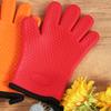 Luvas de silicone para forno micro-ondas e assar, de algodão e espessadas, anti-queimadura, resistentes ao calor do forno, alta temperatura, cinco dedos, luvas de isolamento térmico para cozinha