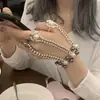 Pulsera Anillo de Perlas Tejida de Una Pieza Estilo Étnico Retro para Mujer, Diseño Único de Nicho, Pulsera Exagerada con Forma de Hueso