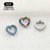 Pendientes de Corazón de Moda de Aleación de Titanio F136 Transfronterizos Incrustados con Circonita Uñas de Labios Uñas del Cartílago del Oído Joyería para Piercings Corporales Pendientes
