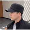 Chapéu de inverno masculino quente de aba reta transfronteiriço, chapéu de algodão espesso com proteção para as orelhas, chapéu à prova de frio para meia-idade e idosos, boné de beisebol casual para atividades ao ar livre