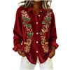 2026 Comercio Exterior Transfronterizo Sitio Independiente de Amazon Verano Camisa de Manga Larga con Estampado a Cuadros y Patrón de Enredaderas Único para Mujer