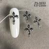 Venda Direta de Fábrica de Novos Strass para Nail Art da Série Liga, Estilo Escuro Vintage, Estilo Diamante Incrustado, Coração de Corvo, Cruz