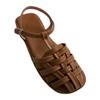Sandalias Romanas Abiertas de Tejido Estilo Francés para Mujer, Nuevos Zapatos Planos Tejidos de Verano 2026, Sandalias Romanas de Playa Retro de Nicho