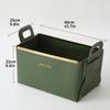 Caja de almacenamiento de escritorio de cuero, caja de cosméticos para el cuidado de la piel, caja coleccionable, cesta plegable de PU para guardar ropa, juguetes y libros.