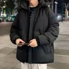 Chamarra de algodón con relleno de plumas para hombre, marca moderna estilo americano, modelo nuevo de invierno, color liso, cálida, con capucha, gruesa, corte holgado