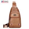 Nova bolsa de peito masculina em couro PU de grande capacidade, bolsa mensageira de peito à prova d'água, bolsa de ombro para negócios, lazer ao ar livre, atacado