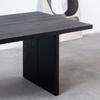 Mesa de Comedor de Madera Maciza Negra Estilo Wabi-sabi Mobien Hogar Fresno Mesa de Conferencias Japonesa Junta Tronco Mesa Larga