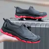 Zapatos impermeables Khachi de moda para hombre, zapatos de lluvia antideslizantes de caña baja para hombre, zapatos de agua de un solo paso, zapatos de goma para vadeo al aire libre para hombre.